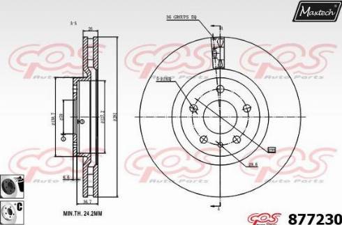 Maxtech 877230.6060 - Гальмівний диск avtolavka.club