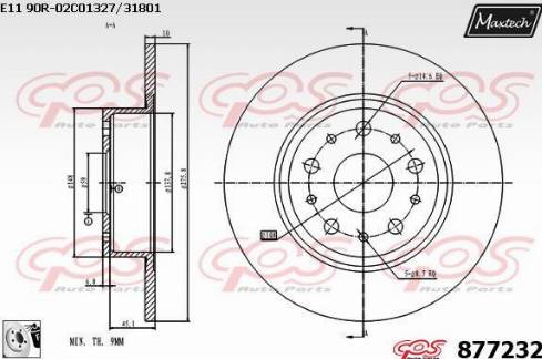 Maxtech 877232.0080 - Гальмівний диск avtolavka.club