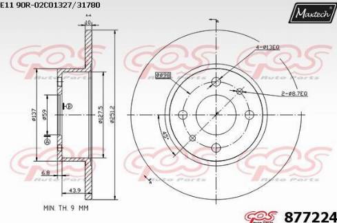 Maxtech 877224.0000 - Гальмівний диск avtolavka.club