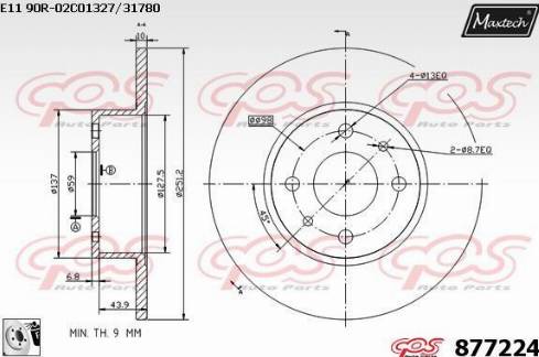 Maxtech 877224.0080 - Гальмівний диск avtolavka.club