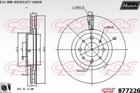 Maxtech 877226.0060 - Гальмівний диск avtolavka.club