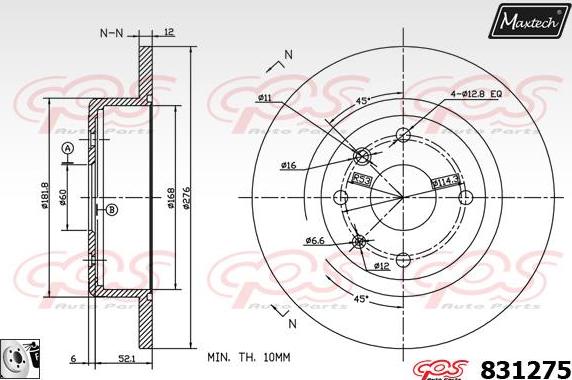 Maxtech 877226 - Гальмівний диск avtolavka.club