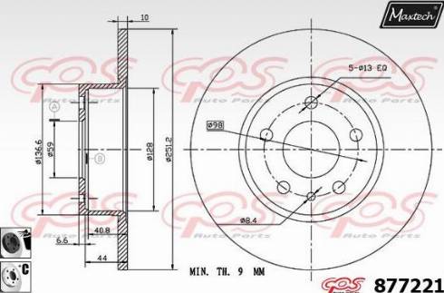 Maxtech 877221.6060 - Гальмівний диск avtolavka.club