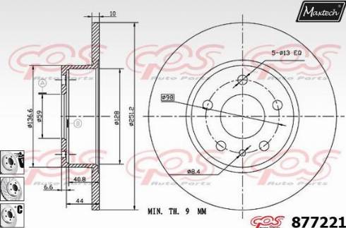 Maxtech 877221.6880 - Гальмівний диск avtolavka.club