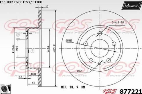 Maxtech 877221.0060 - Гальмівний диск avtolavka.club