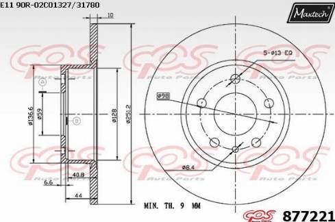 Maxtech 877221.0000 - Гальмівний диск avtolavka.club