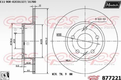 Maxtech 877221.0080 - Гальмівний диск avtolavka.club