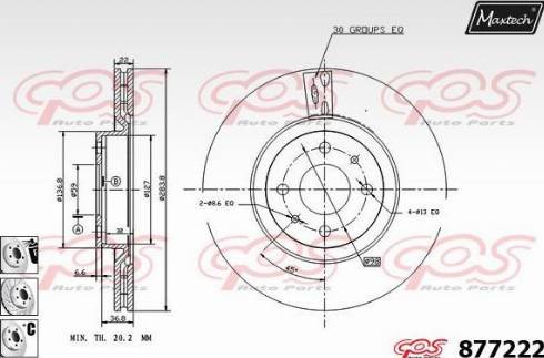 Maxtech 877222.6880 - Гальмівний диск avtolavka.club