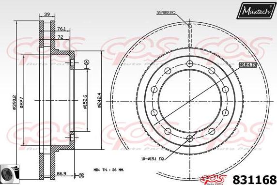 Maxtech 877222 - Гальмівний диск avtolavka.club