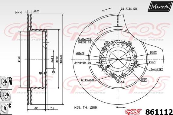 Maxtech 862062 - Гальмівний барабан avtolavka.club