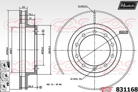 Maxtech 857140 - Гальмівний диск avtolavka.club