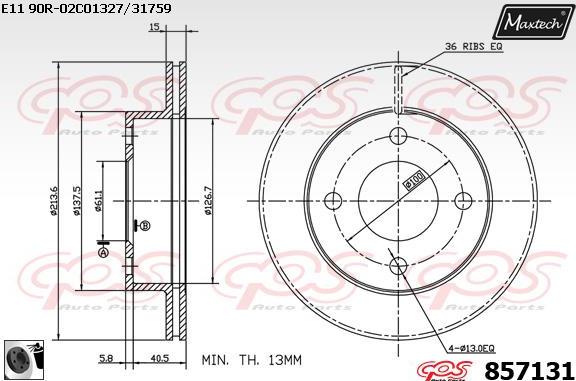 Maxtech 70180049 - Прокладка, поршень корпусу скоби тор avtolavka.club