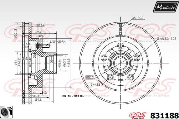 Maxtech 70180067 - Прокладка, поршень корпусу скоби тор avtolavka.club