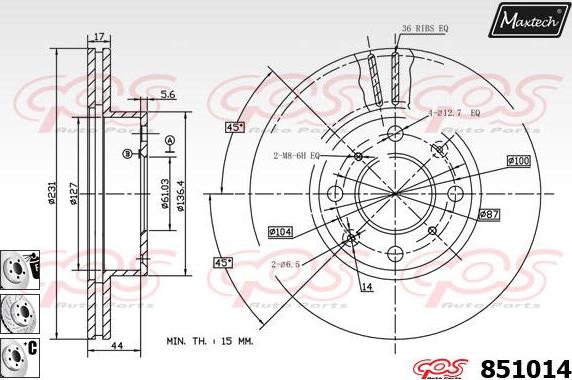 Maxtech 70180088 - Прокладка, поршень корпусу скоби тор avtolavka.club