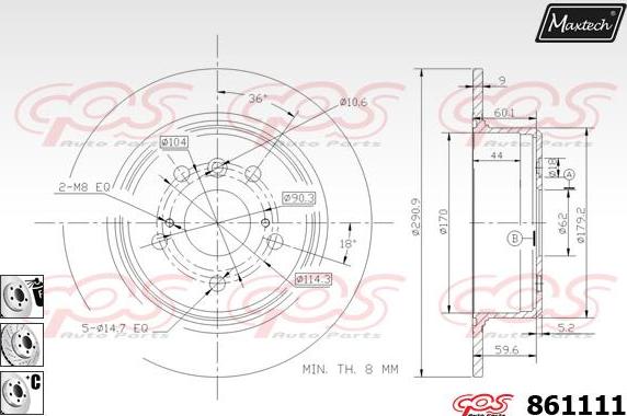 Maxtech 871501 - Гальмівний диск avtolavka.club