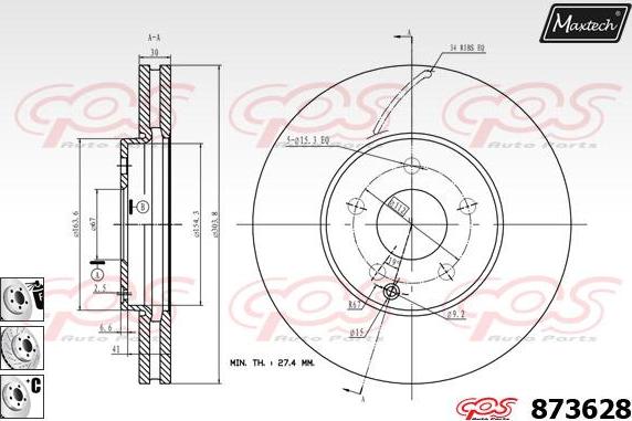 Maxtech 70180356 - Прокладка, поршень корпусу скоби тор avtolavka.club