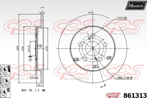 Maxtech 821185 - Гальмівний диск avtolavka.club