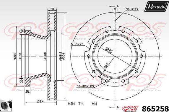 Maxtech 70180339 - Прокладка, поршень корпусу скоби тор avtolavka.club