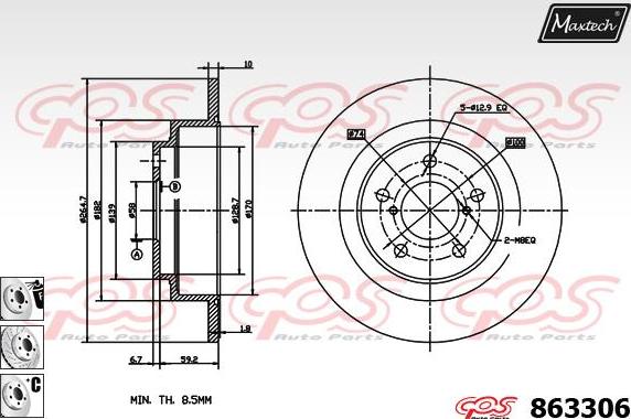 Maxtech 70180334 - Прокладка, поршень корпусу скоби тор avtolavka.club