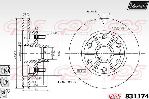 Maxtech 70180338 - Прокладка, поршень корпусу скоби тор avtolavka.club