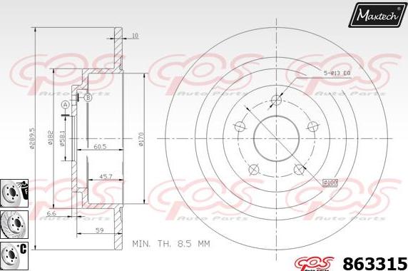 Maxtech 70180332 - Прокладка, поршень корпусу скоби тор avtolavka.club