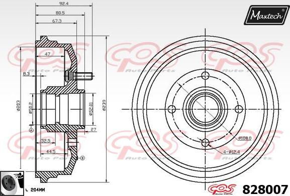 Maxtech 70180325 - Прокладка, поршень корпусу скоби тор avtolavka.club