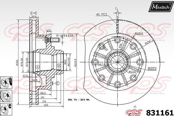 Maxtech 70180326 - Прокладка, поршень корпусу скоби тор avtolavka.club