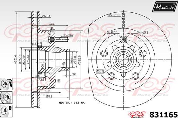 Maxtech 72954051 - Поршень, корпус скоби гальма avtolavka.club