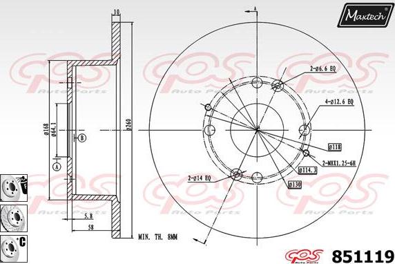 Maxtech 70180378 - Прокладка, поршень корпусу скоби тор avtolavka.club