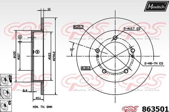 Maxtech 70180289 - Прокладка, поршень корпусу скоби тор avtolavka.club