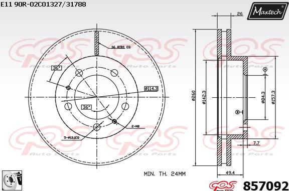 Maxtech 70180280 - Прокладка, поршень корпусу скоби тор avtolavka.club