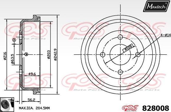 Maxtech 70180287 - Прокладка, поршень корпусу скоби тор avtolavka.club