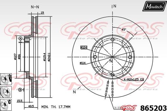 Maxtech 70200525 - Ремкомплект, гальмівний супорт avtolavka.club