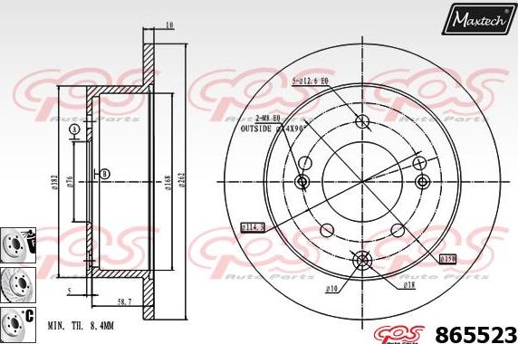 Maxtech 70200608 - Ремкомплект, гальмівний супорт avtolavka.club