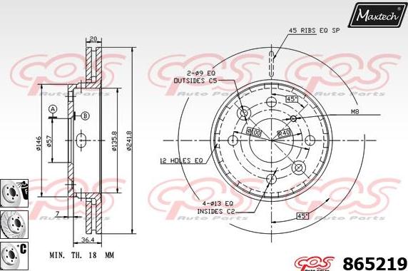 Maxtech 70200054 - Ремкомплект, гальмівний супорт avtolavka.club