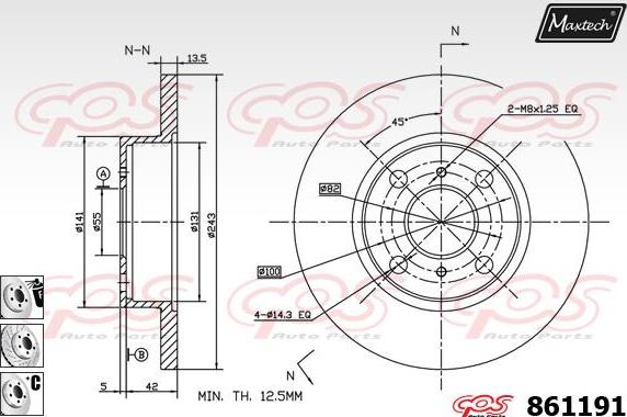 Maxtech 70200113 - Ремкомплект, гальмівний супорт avtolavka.club