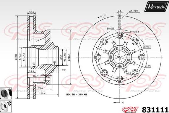 Maxtech 70200129 - Ремкомплект, гальмівний супорт avtolavka.club