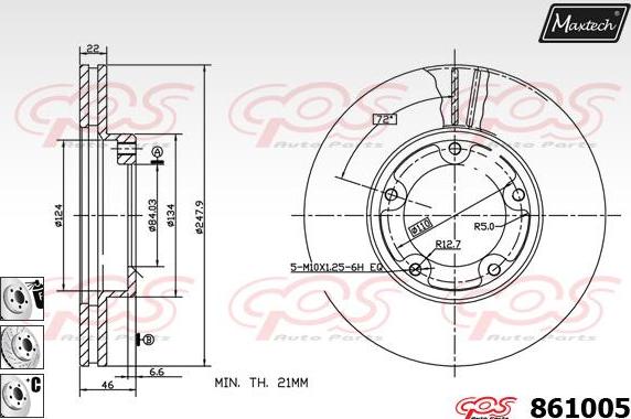 Maxtech 871084 - Гальмівний диск avtolavka.club