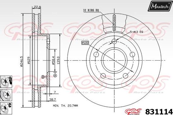 Maxtech 71810211 - Направляючий болт, корпус скоби гальма avtolavka.club