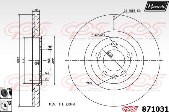 Maxtech 70200862 - Ремкомплект, гальмівний супорт avtolavka.club