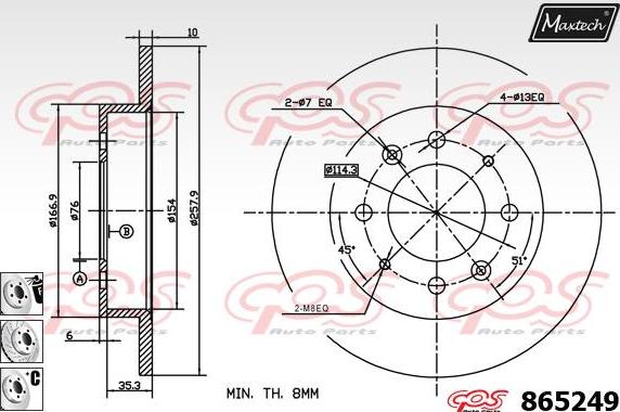 Maxtech 70200801 - Ремкомплект, гальмівний супорт avtolavka.club