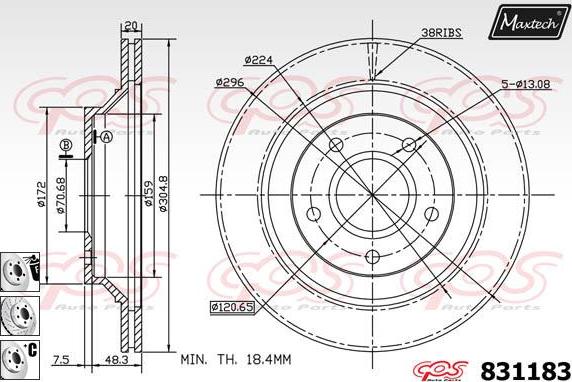 Maxtech 70200877 - Ремкомплект, гальмівний супорт avtolavka.club