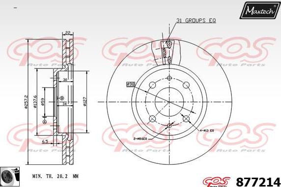 Maxtech 70200384 - Ремкомплект, гальмівний супорт avtolavka.club