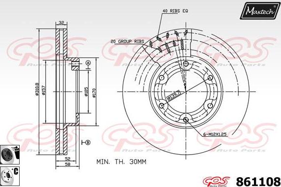 Maxtech 70200375 - Ремкомплект, гальмівний супорт avtolavka.club