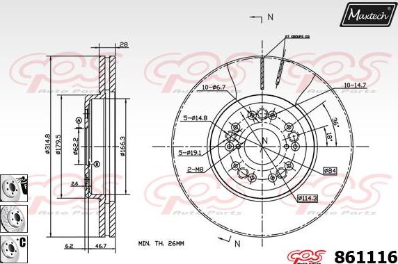 Maxtech 70200240 - Ремкомплект, гальмівний супорт avtolavka.club