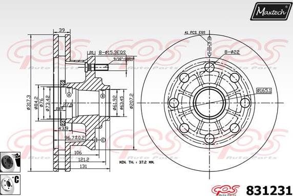 Maxtech 71810047 - Направляючий болт, корпус скоби гальма avtolavka.club