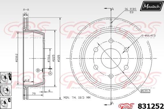 Maxtech 71810056 - Направляючий болт, корпус скоби гальма avtolavka.club