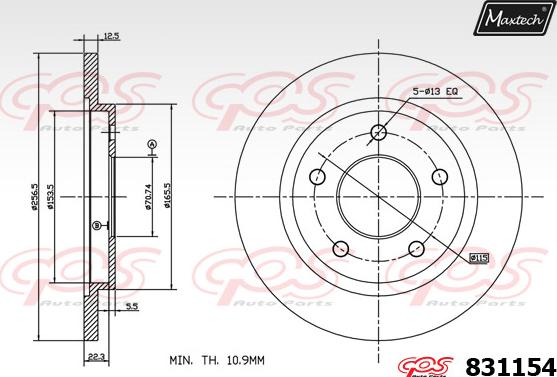 Maxtech 811214 - Гальмівний диск avtolavka.club