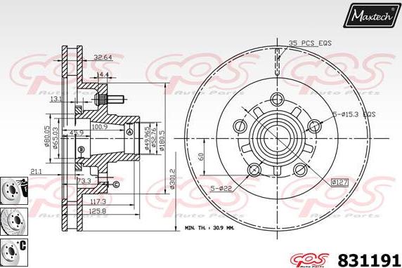 Maxtech 72954059 - Поршень, корпус скоби гальма avtolavka.club