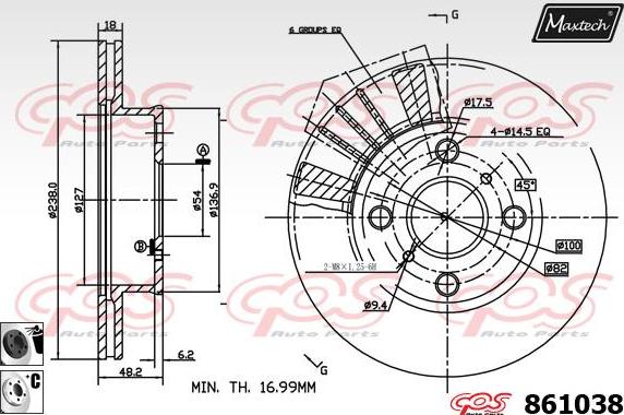 Maxtech 71810152 - Направляючий болт, корпус скоби гальма avtolavka.club